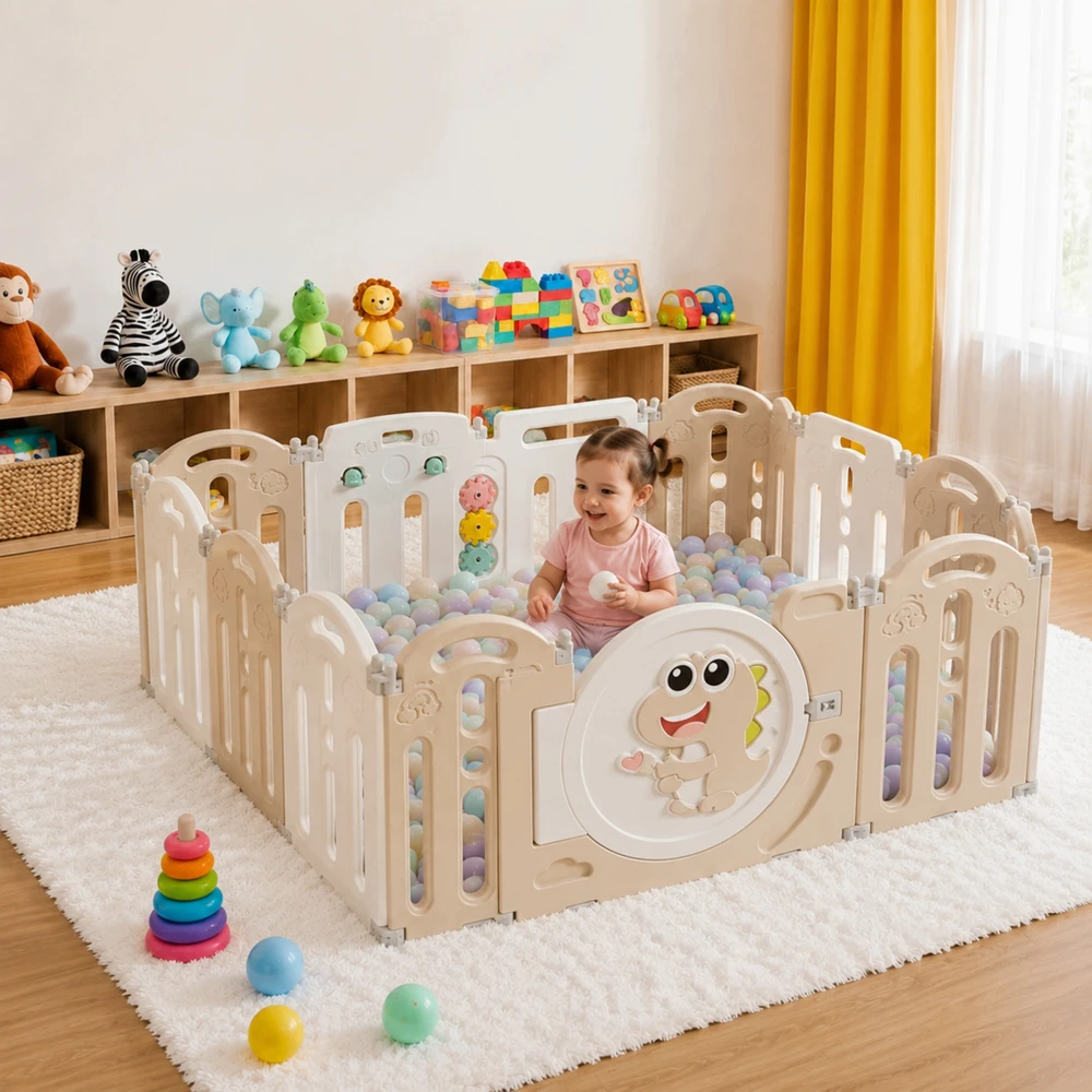 Bez Marki KOJEC DLA DZIECKA DOMOWY Žaidimų aikštelė MODUŁOWY SUCHY BASEN dinozaur 148cm