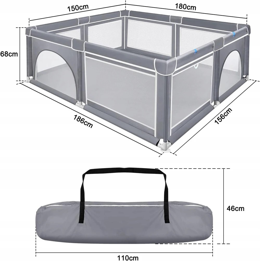 Bez Marki KOJEC DLA DZIECKA DZIECI XXL 180X150X68 BABYPLAYEN