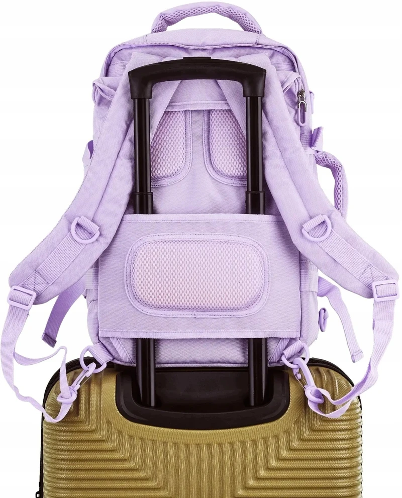 Kelioninis Bez Marki Kompaktiška kelioninė kuprinė lėktuvo bagažui, 14 colių nešiojamam kompiuteriui, „Wings m01U“ violetinė