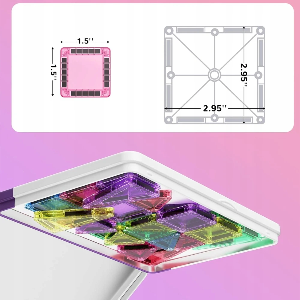Bez Marki KONSTRUKCINIAI BLOKAI 3D MAGNETINĖS PLOKŠTELĖS VAIKAMS, UGDYMO 40 vnt.