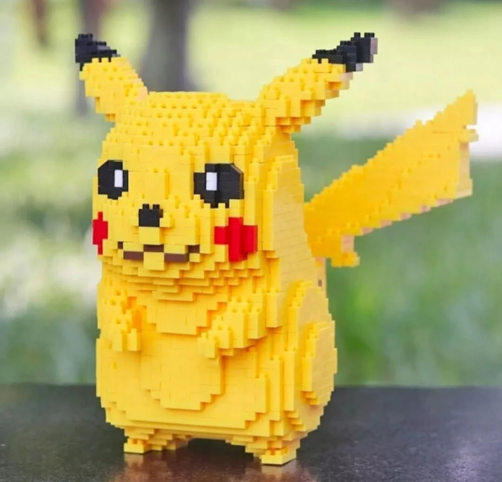 Bez Marki Konstrukciniai blokai Pokemon Pikachu 1476 El Figūrinis 3D galvosūkių rinkinys