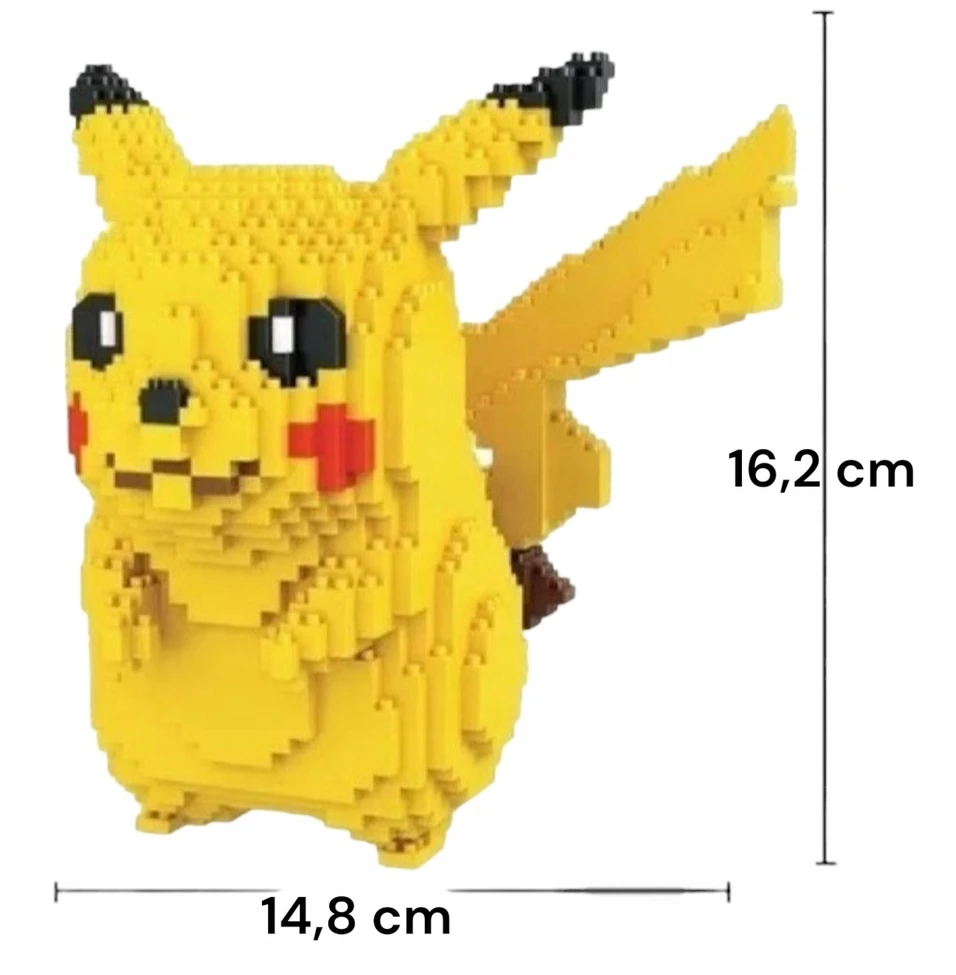 Bez Marki Konstrukciniai blokai Pokemon Pikachu 1476 El Figūrinis 3D galvosūkių rinkinys