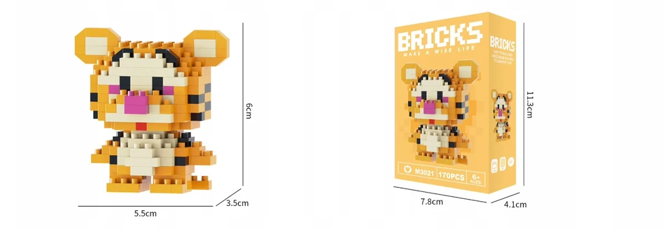 Bez Marki Konstrukciniai blokai Tigger Tigger Block Set | 170 dovanų
