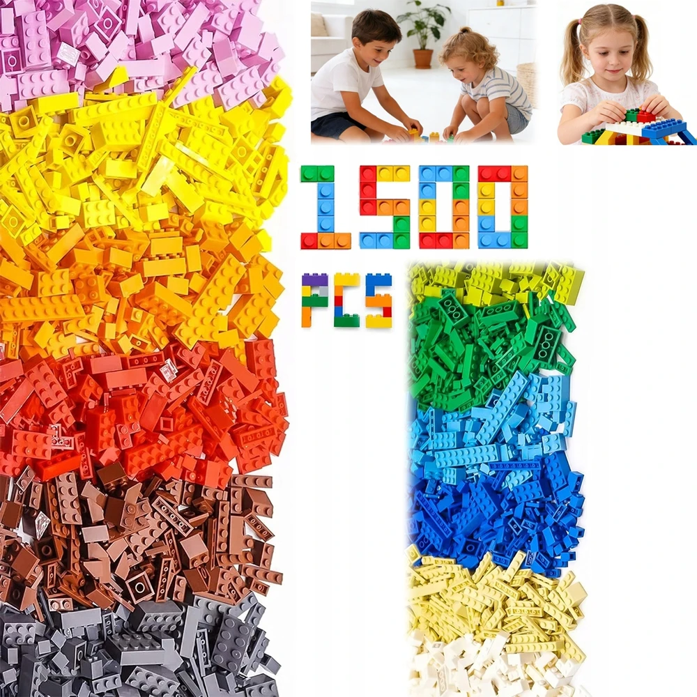 Bez Marki Konstrukciniai kaladėlės, 1500 vnt., didelis rinkinys, vaikams nuo 4 metų