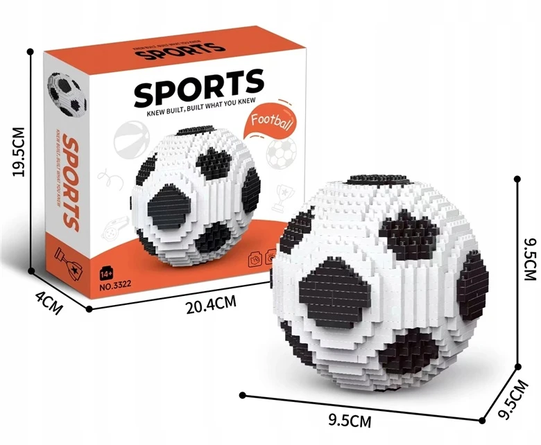 Bez Marki KONSTRUKCINIAI KLUOKAI 3D FUTBOLIS 864 EL KAIP DOVANA VAIKINAI
