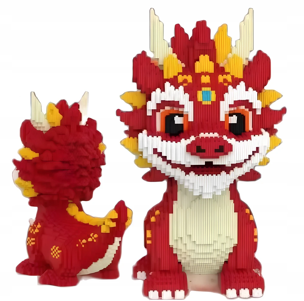 Bez Marki KONSTRUKCINIAI KLUOKAI DINOZAURAS IŠ BLOKŲ DRAKONŲ ŽAISLŲ 6011 ELEMENTAI