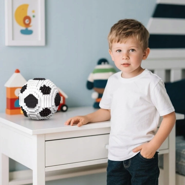 Bez Marki KONSTRUKCINIAI KLUOKAI FUTBOLIS JUODAI BALTA DOVANA VAIKAMS
