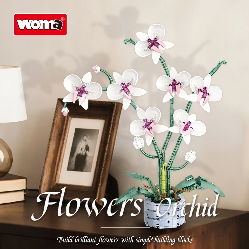 Bez Marki Konstrukciniai orchidėjos žiedų 3d kaladėlės, 536 elementai