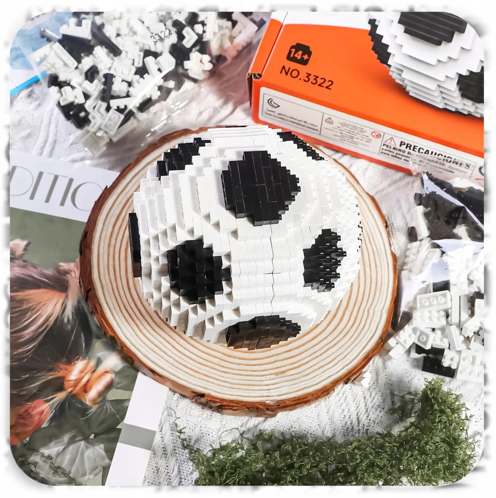 Bez Marki KONSTRUKCINIŲ KALULŲ FUTBOLIS JUODAI Baltas 3D DOVANA VAIKŲ RINKINYS