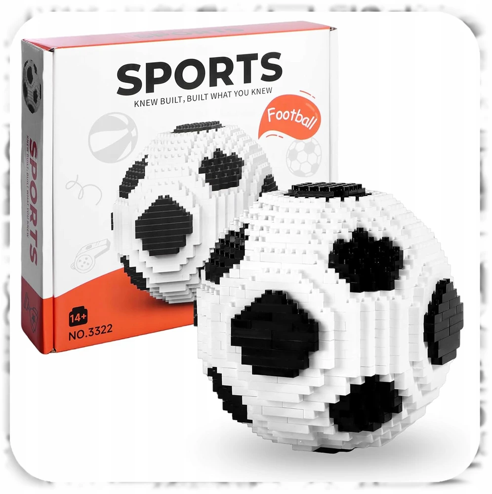 Bez Marki KONSTRUKCINIŲ KALULŲ FUTBOLIS JUODAI Baltas 3D DOVANA VAIKŲ RINKINYS