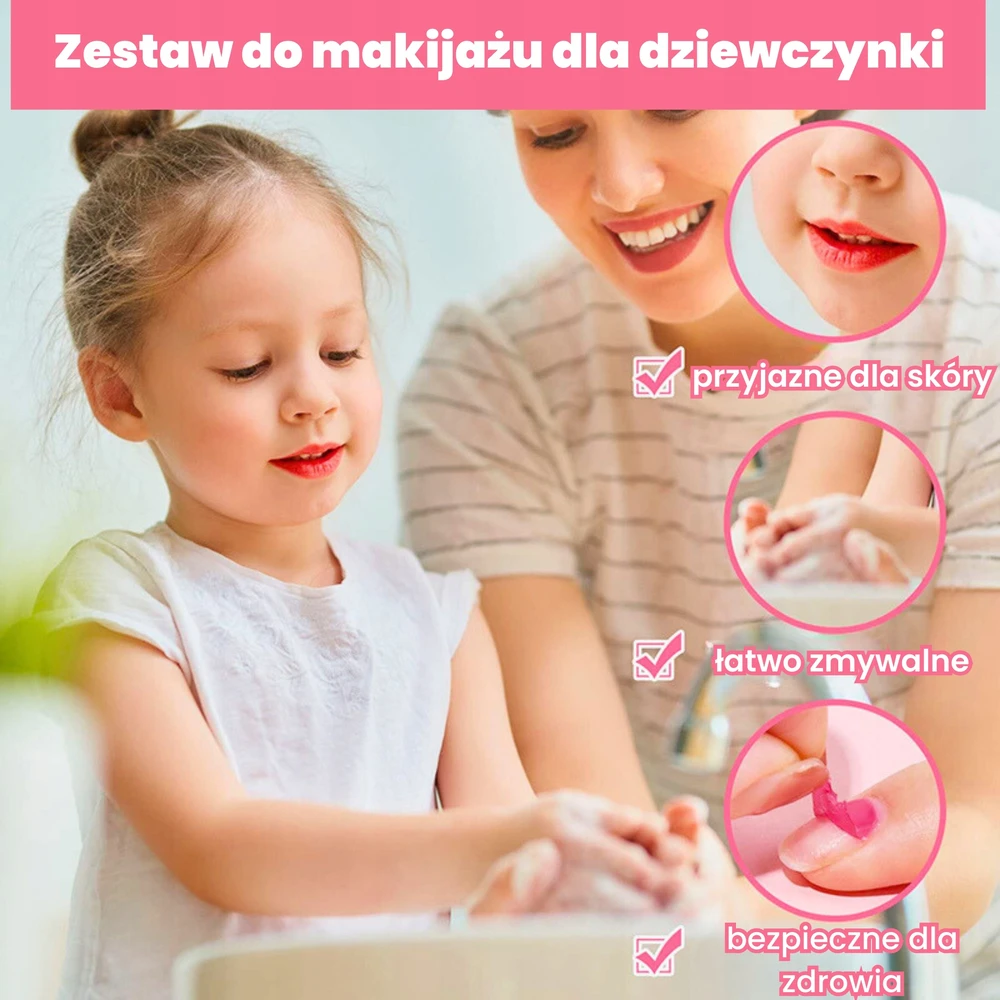Bez Marki KOSMETIKOS DĖŽUTĖ NAGŲ MAKIAŽO RINKINYS MERGAITEI XL