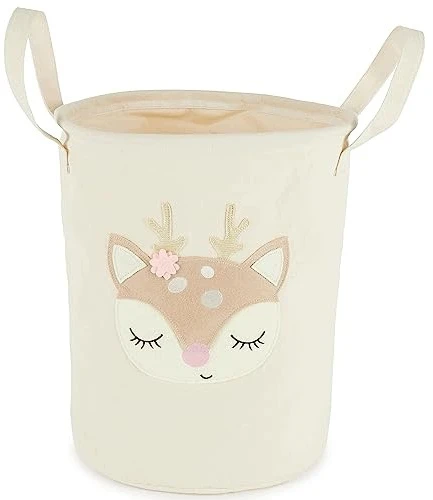 Bez Marki KOSZ NA PRANIE DLA DZIECI JELEŃ ELLA BAWEŁNIANY sulankstomas DO ZABAWEK