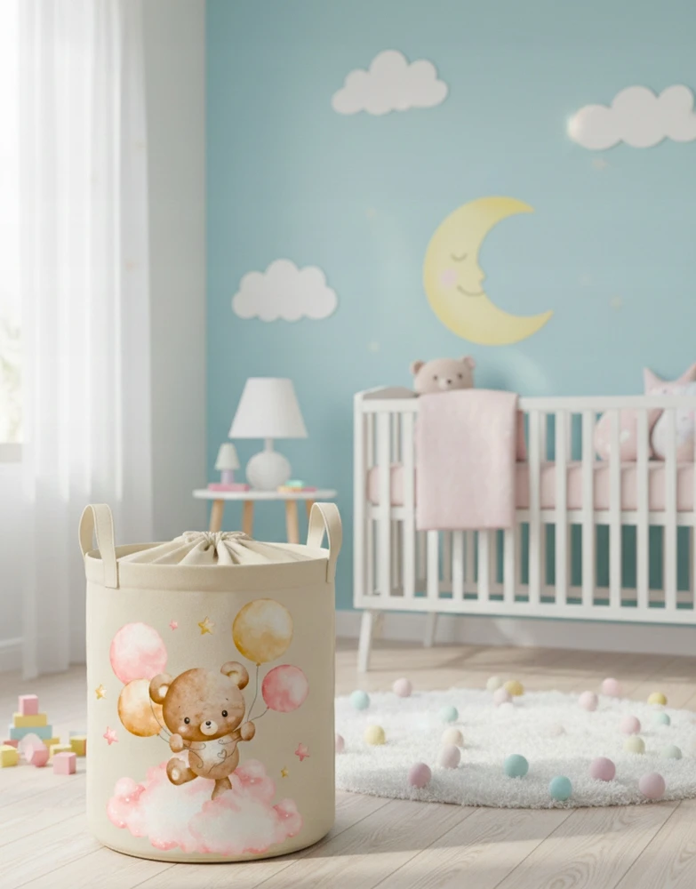 Bez Marki KOSZ NA ZABAWKI UBRANIA PRANIE BABYMAM DUŻY ZAMYKANY POJEMNIK ORGANIZER!