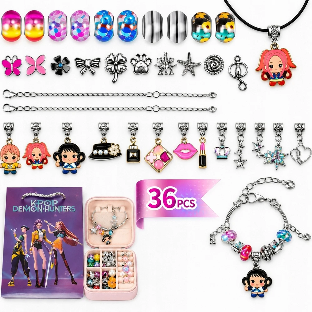 Bez Marki KPOP DEMON HUNTERS CHARMS BEADS DIY RINKINYS, SKIRTA APYNĖLEMS