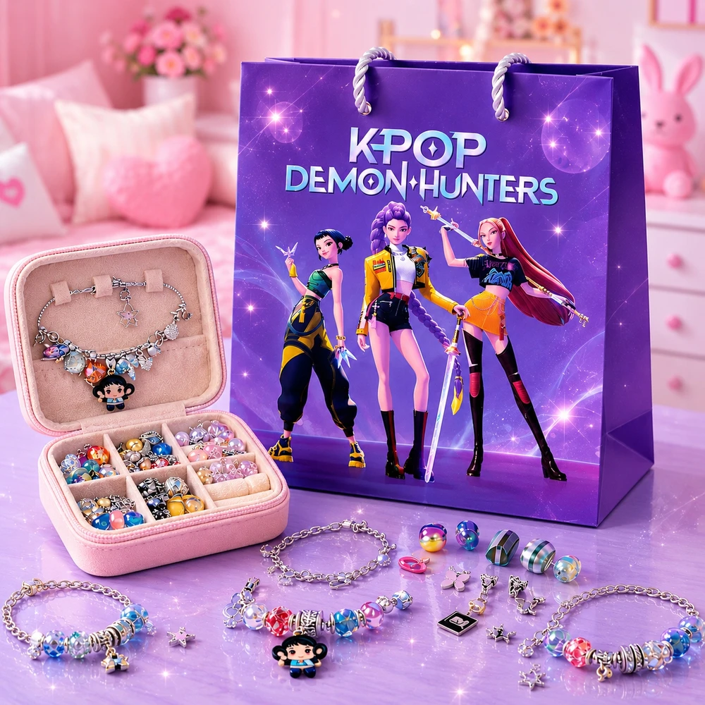 Bez Marki KPOP DEMON HUNTERS CHARMS BEADS DIY RINKINYS, SKIRTA APYNĖLEMS