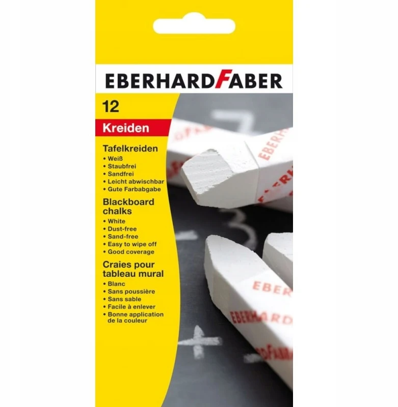 Bez Marki Kreida EberhardFaber, 12vnt, kvadratinė, baltos spalvos