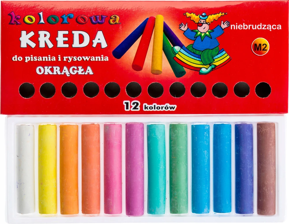 Bez Marki Kreda kolorowa okrągła niebrudząca 12 vnt