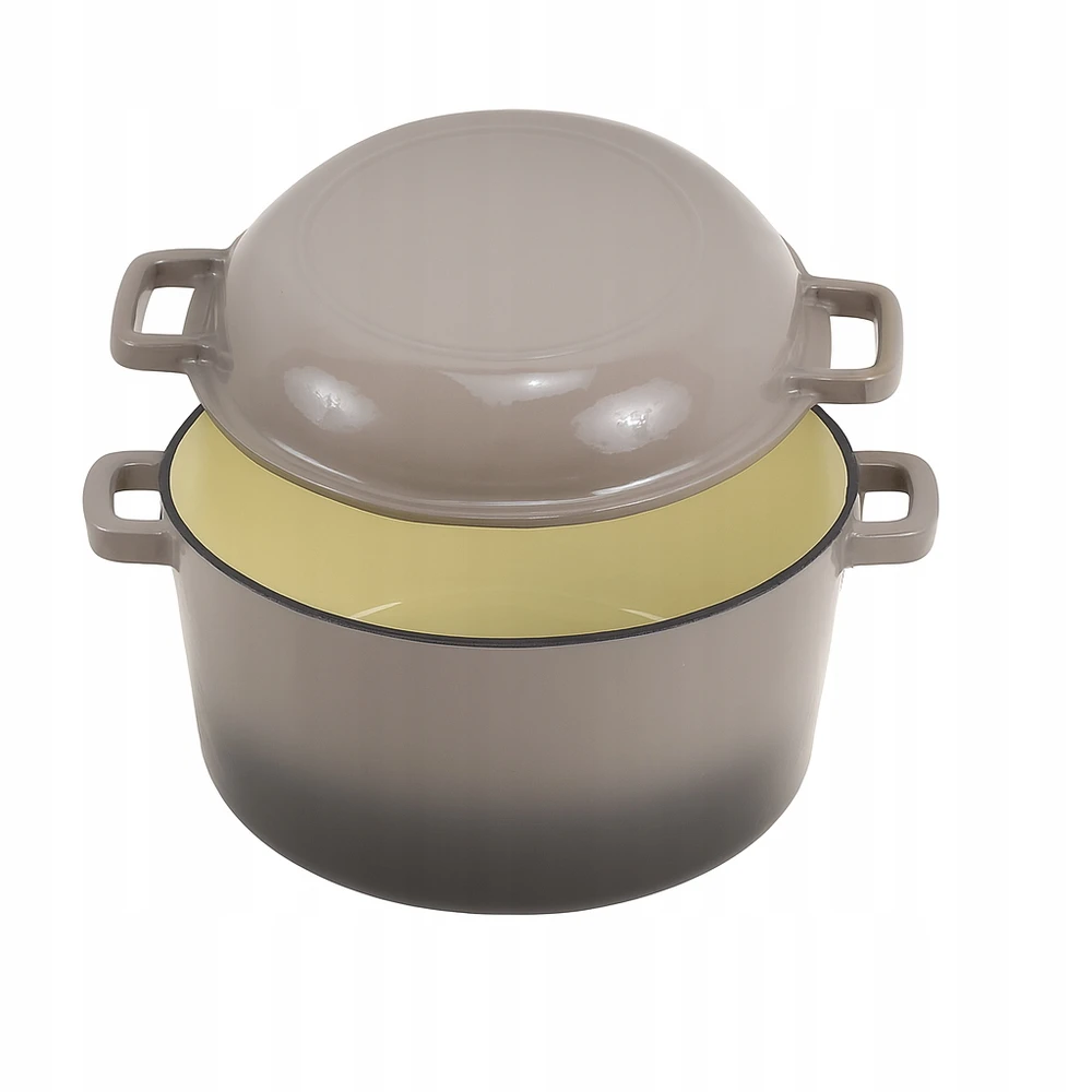 Bez Marki KRISBERG Puodas 2in1 ketaus emaliuotas 26cm 4,8L+1,2L Pilkas KRISBERG KS-7724