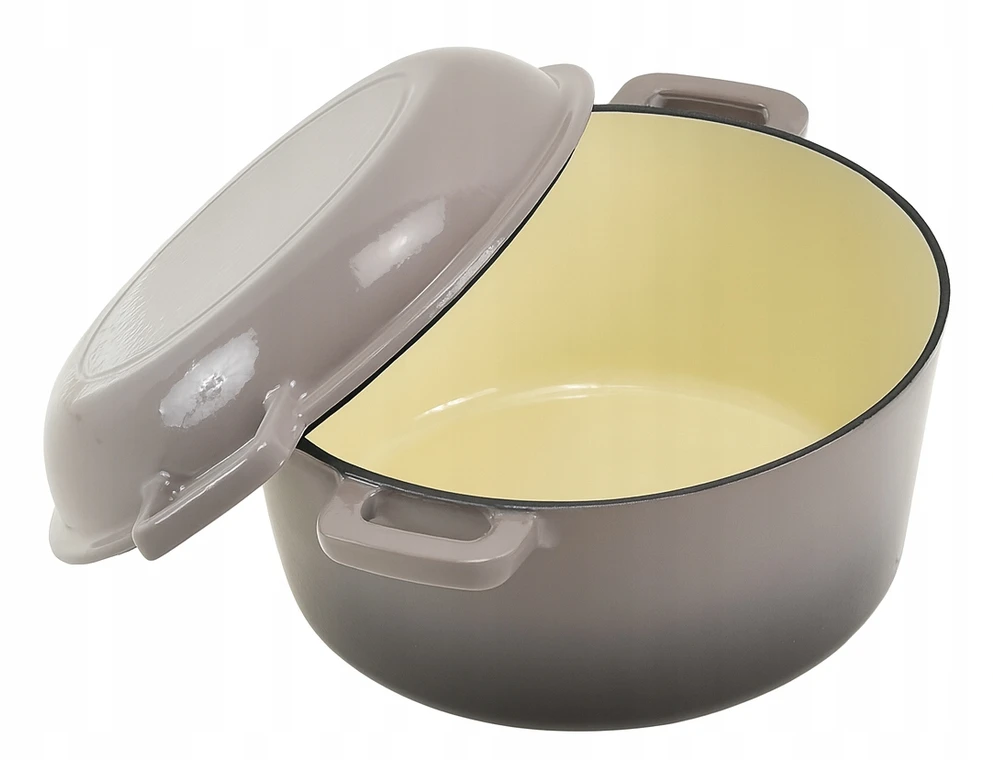 Bez Marki KRISBERG Puodas 2in1 ketaus emaliuotas 26cm 4,8L+1,2L Pilkas KRISBERG KS-7724