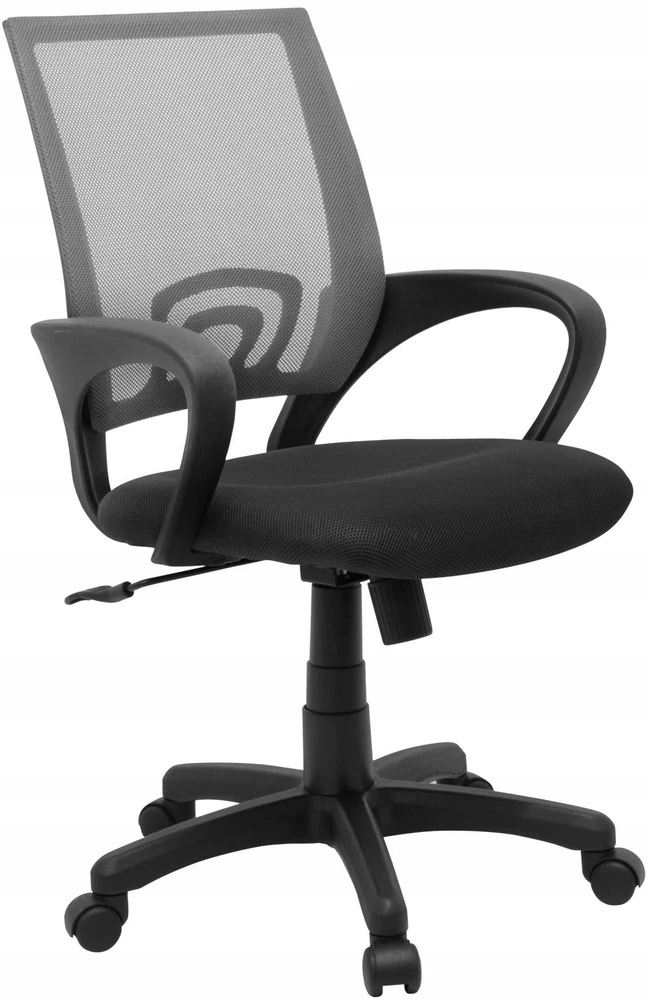 Bez Marki Krzesło Biurowe JONAS Szare Fotel Ergonomiczny Siatka Obrotowe do Biura