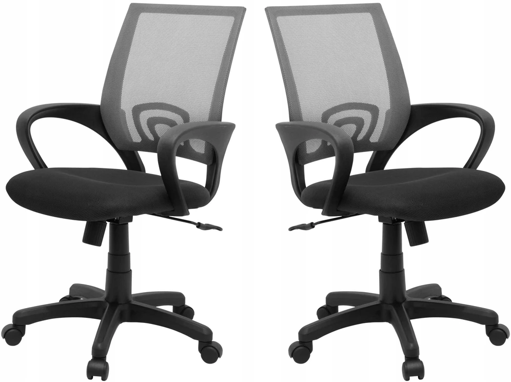 Bez Marki Krzesło Biurowe JONAS Szare Fotel Ergonomiczny Siatka Obrotowe do Biura