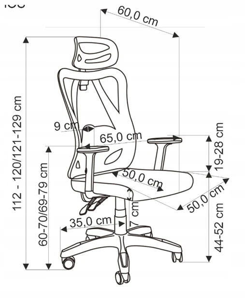 Bez Marki Krzesło biurowe VERTEX juoda ergonomiczny fotel sukamasis do pracy i nauki