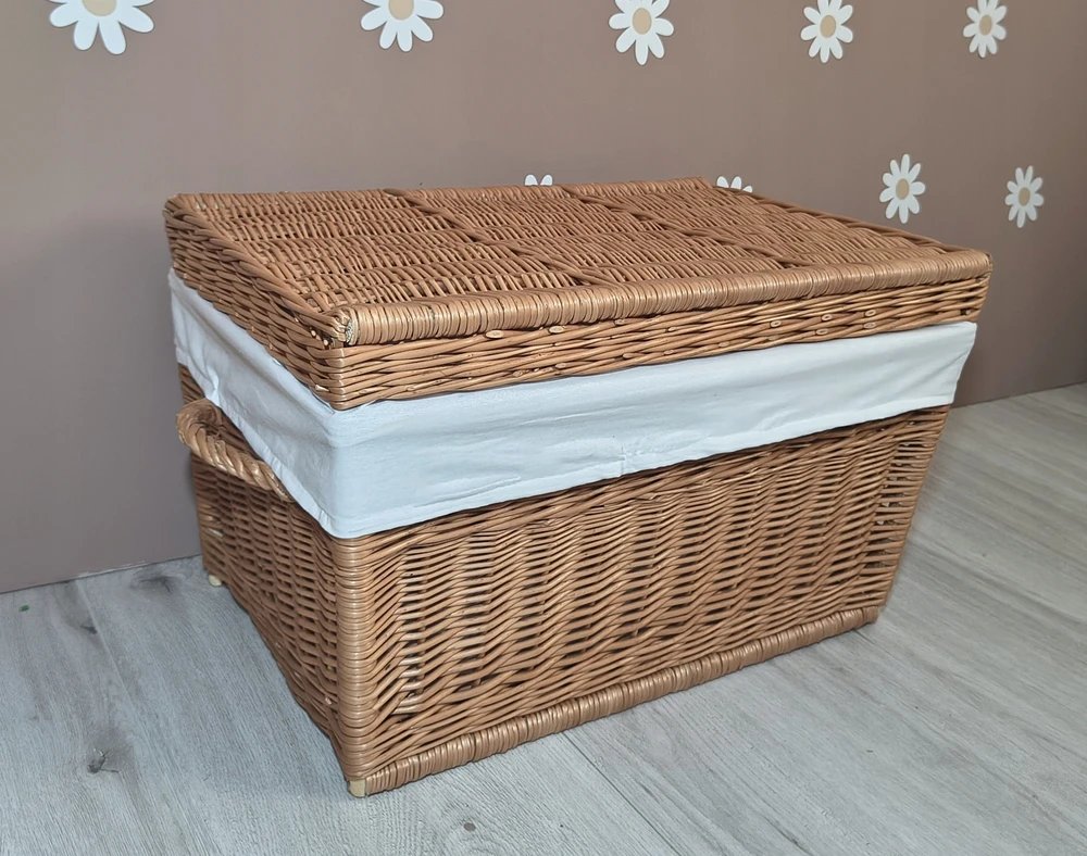 Bez Marki Kufer wiklinowy SKRZYNIA Naturalny kosz na Žaislai su wkładem 70cm