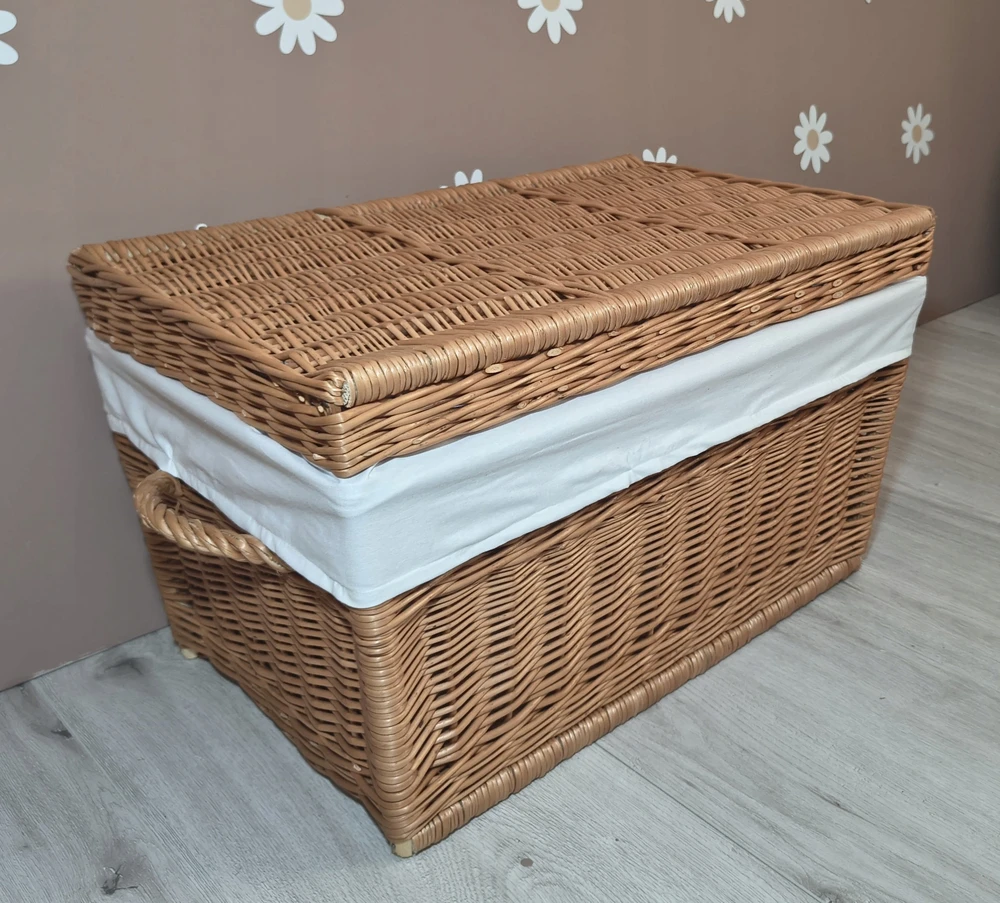 Bez Marki Kufer wiklinowy SKRZYNIA Naturalny kosz na Žaislai su wkładem 60cm
