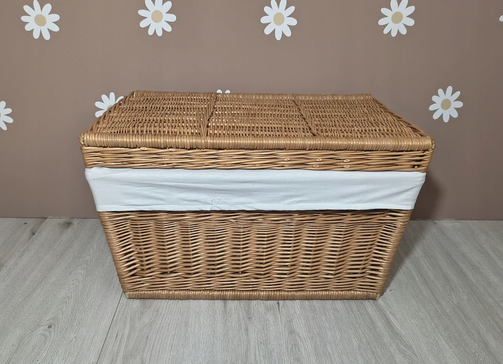 Bez Marki Kufer wiklinowy SKRZYNIA Naturalny kosz na Žaislai su wkładem 70cm