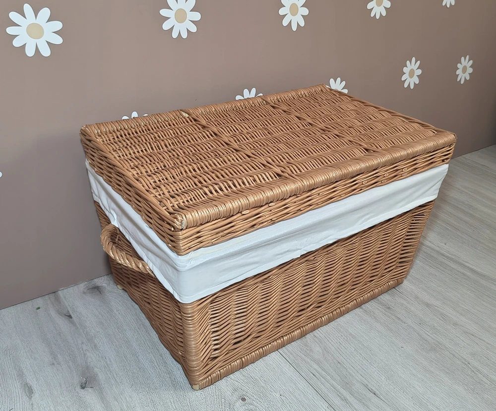 Bez Marki Kufer wiklinowy SKRZYNIA Naturalny kosz na Žaislai su wkładem 60cm