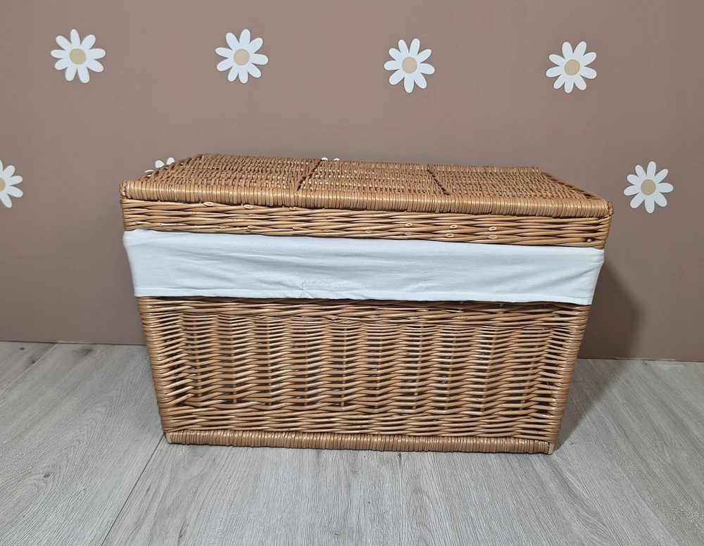 Bez Marki Kufer wiklinowy SKRZYNIA Naturalny kosz na Žaislai su wkładem 60cm
