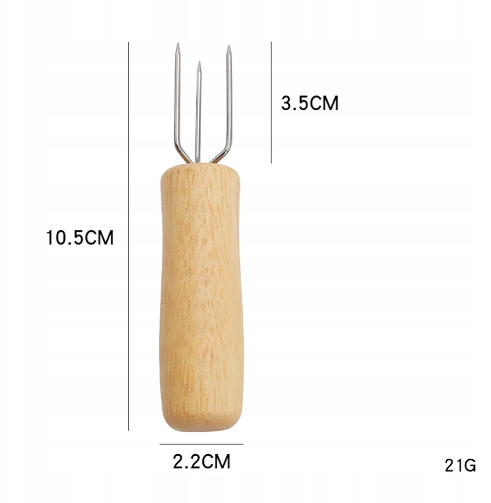 Bez Marki Kukurūzų ant COB laikiklis BBQ įrankiai Kukurūzų šakutės su kukurūzų ąžuolo medžio rankena