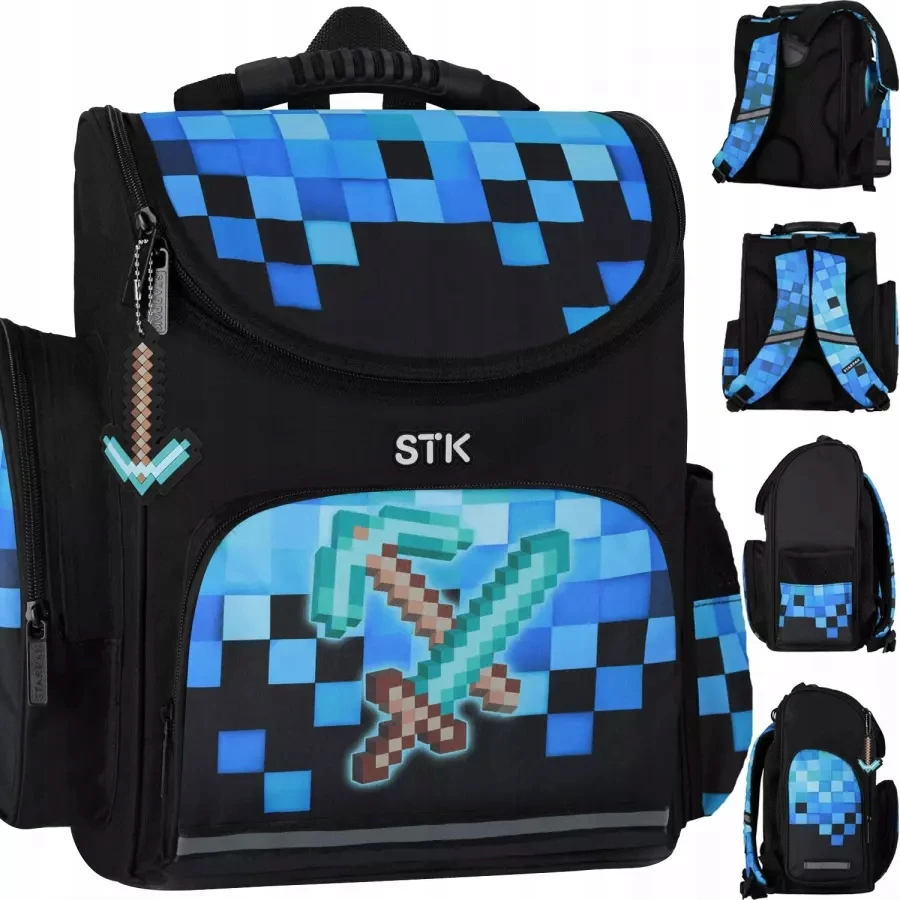 Bez Marki Kuprinė SZKOLNY MINECRAFT TORNISTER DLA CHŁOPCA GRACZA GAME PIKSELE SZKOLNY