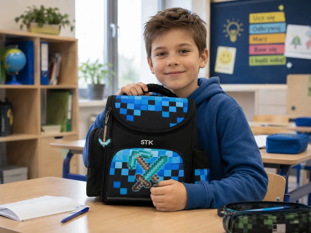 Bez Marki Kuprinė TORNISTER SZKOLNY DLA CHŁOPCA GRACZA KILOF MIECZ MINECRAFT KLASA 1-3