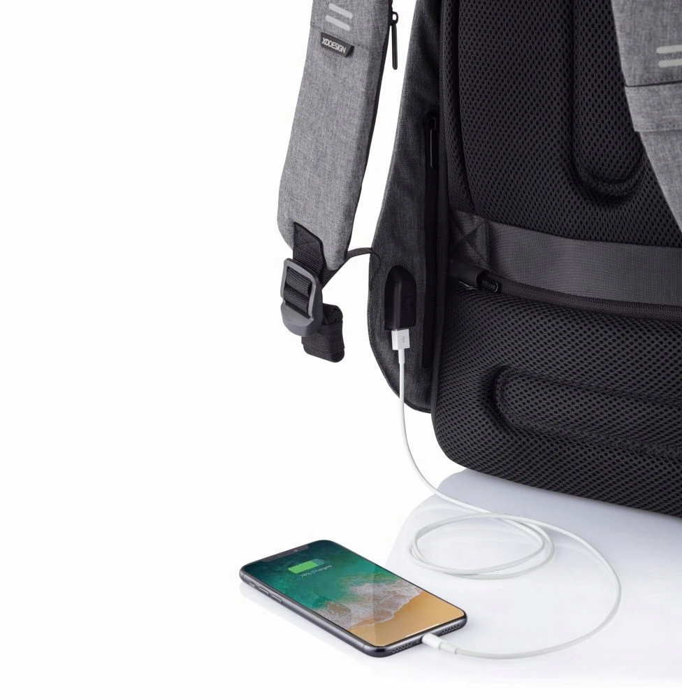 Kuprinė su apsauga nuo vagių XD Design Bobby Hero XL, Juodos/Pilkos spalvos