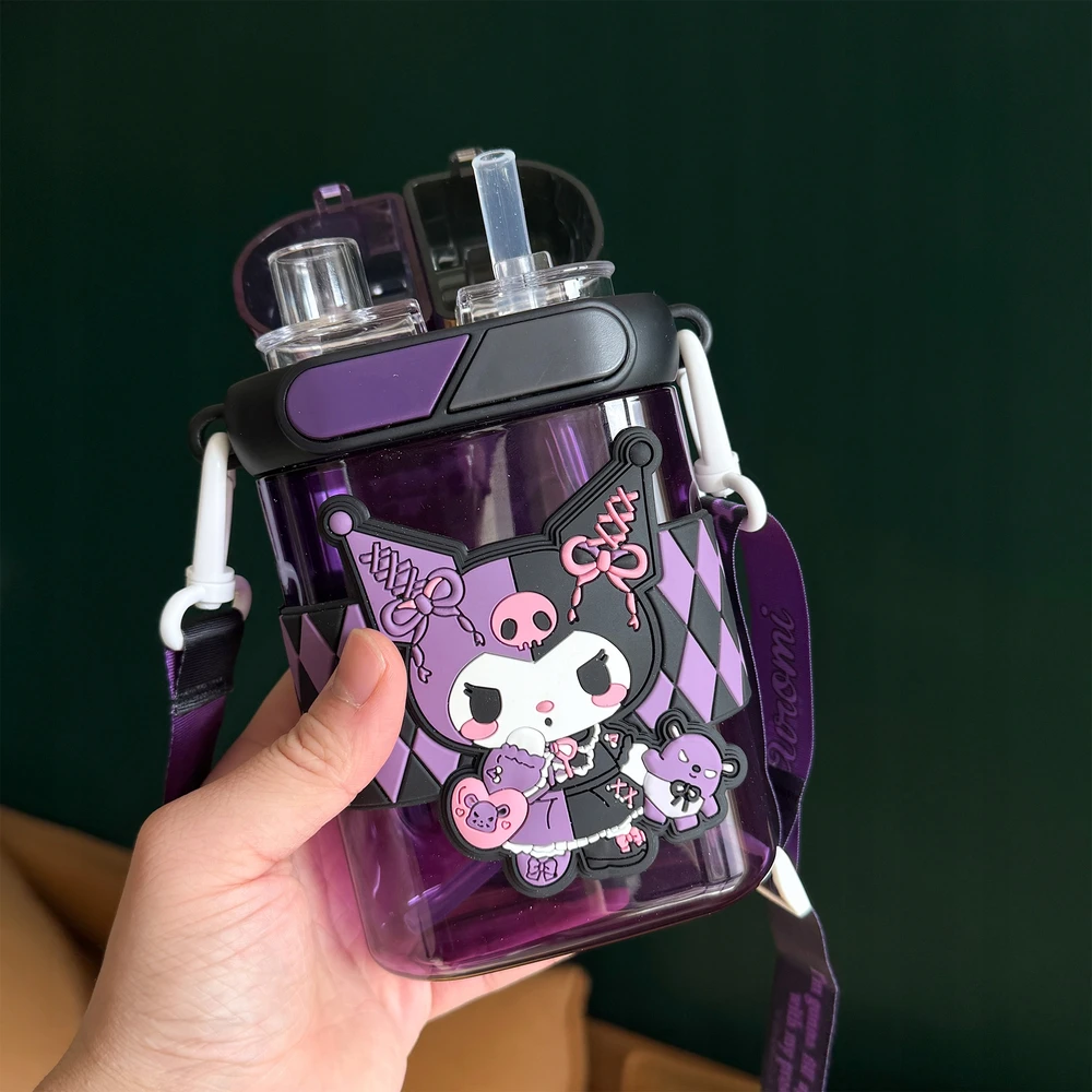 Gertuvė Bez Marki KUROMI VANDENS BUTELAS BUTELAS ŠAUDULIŲ VANDENS GERIMAS BADULIS SANRIO 600ml