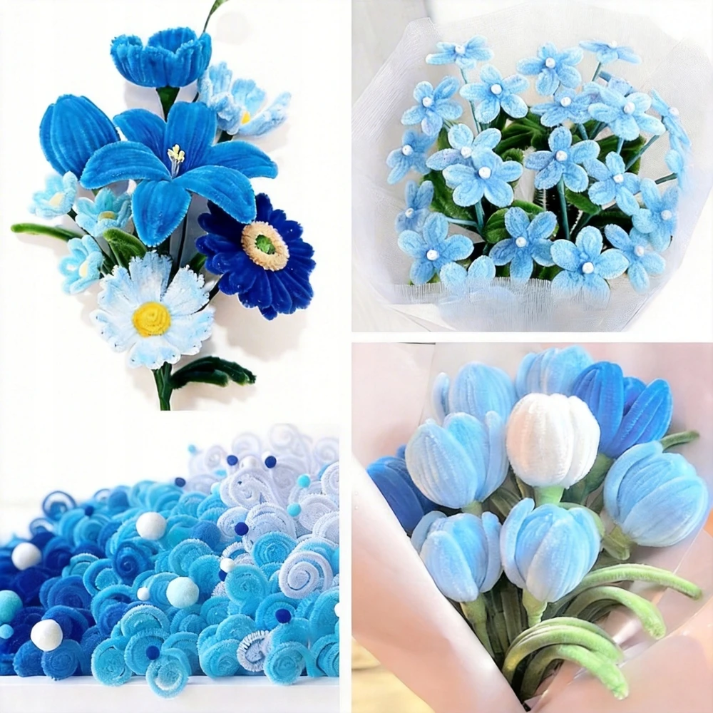 Bez Marki KŪRYBINGAS FLORISTIŠKŲ VIELŲ RINKINYS IŠ 400 Vnt. DEKORATYVINIŲ GĖLIŲ VIELŲ