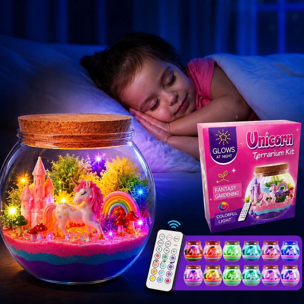 Bez Marki KŪRYBINGAS VIENRAGIS RINKINYS MAGICAL AQUA TERRARIUM DIY LED CRYSTAL LAMP