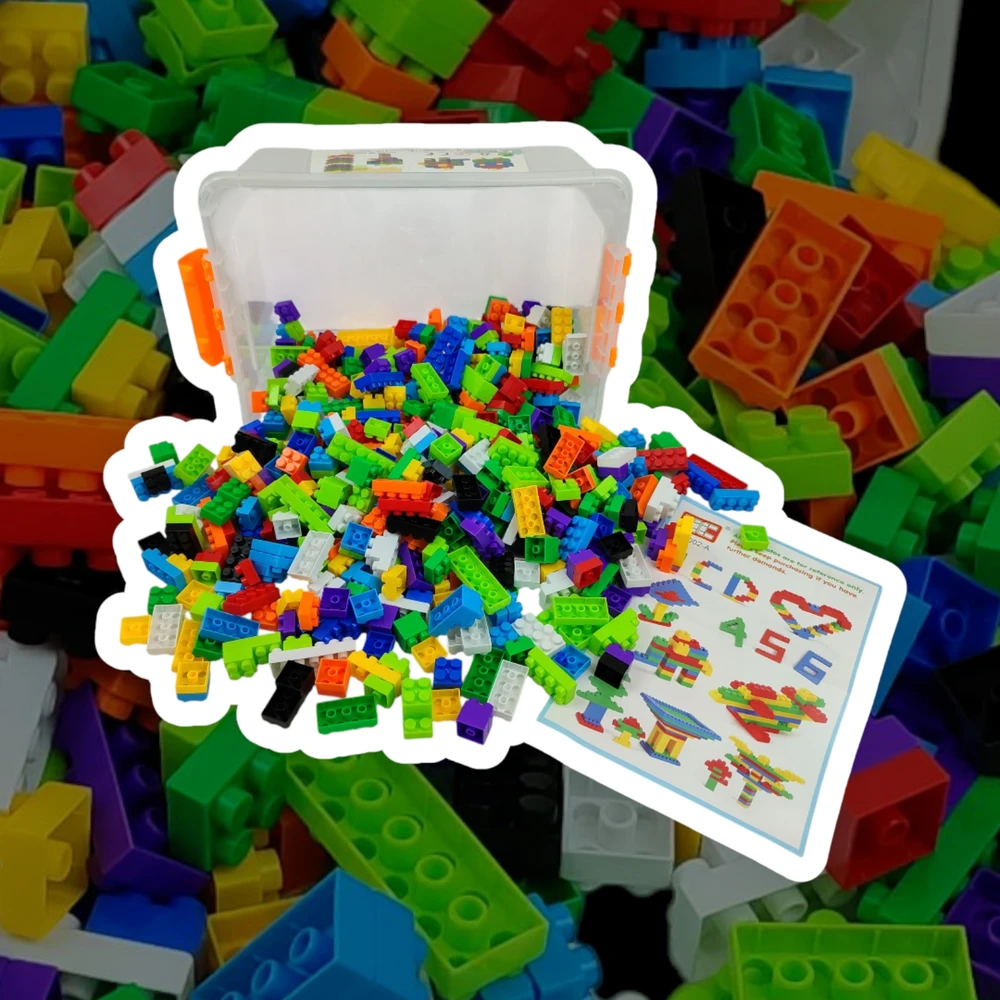 Bez Marki KŪRYBINIAI KONSTRUKCINIAI BLOKAI DIDELIS RINKINYS 668 EL VAIKAMS 3D KONTEINERIS 3+