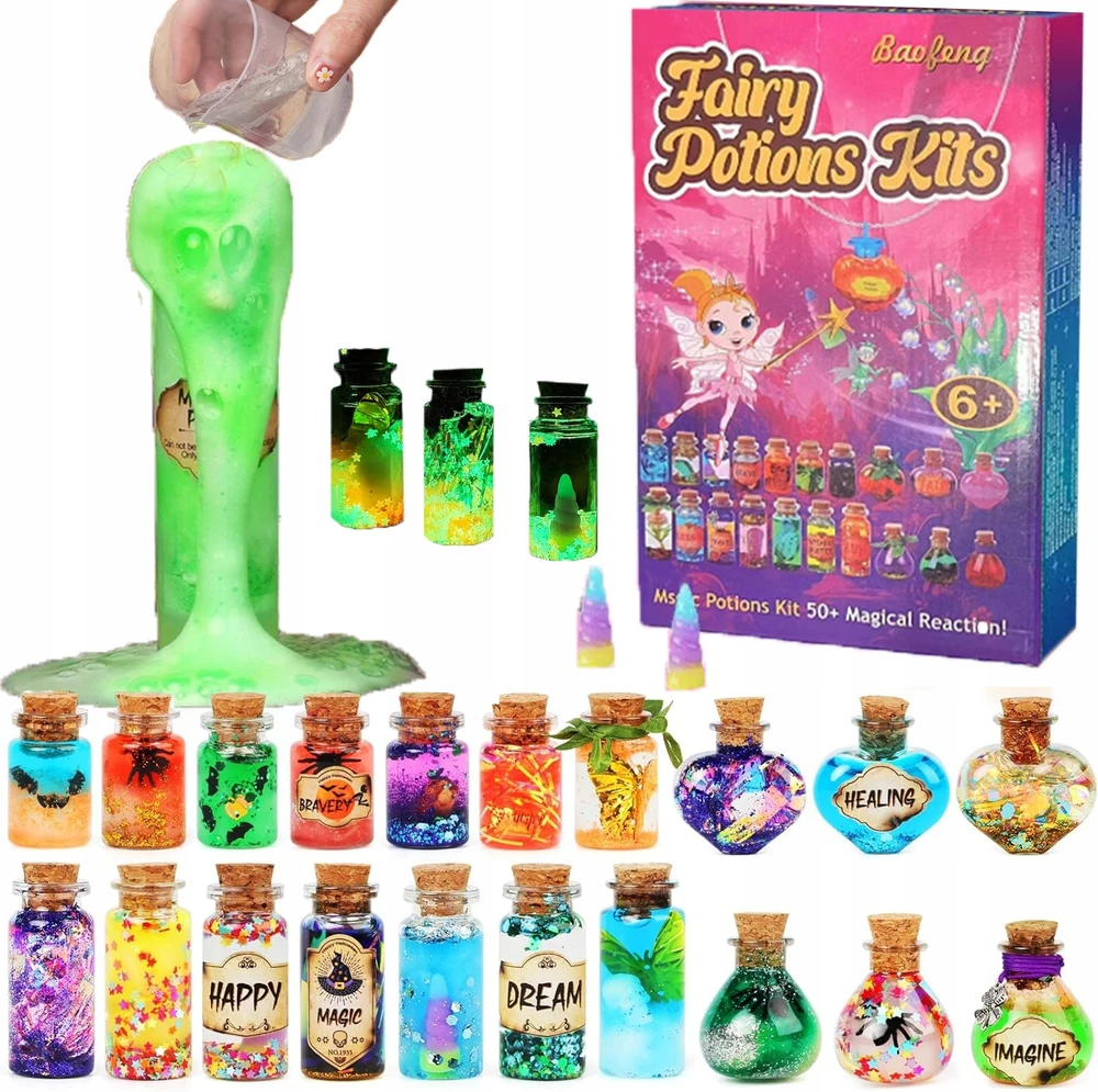 Bez Marki KŪRYBINIO STEBUKLIO VEDLIKO POTION RINKINYS, KURIANT VEIKIA TAMSOJE