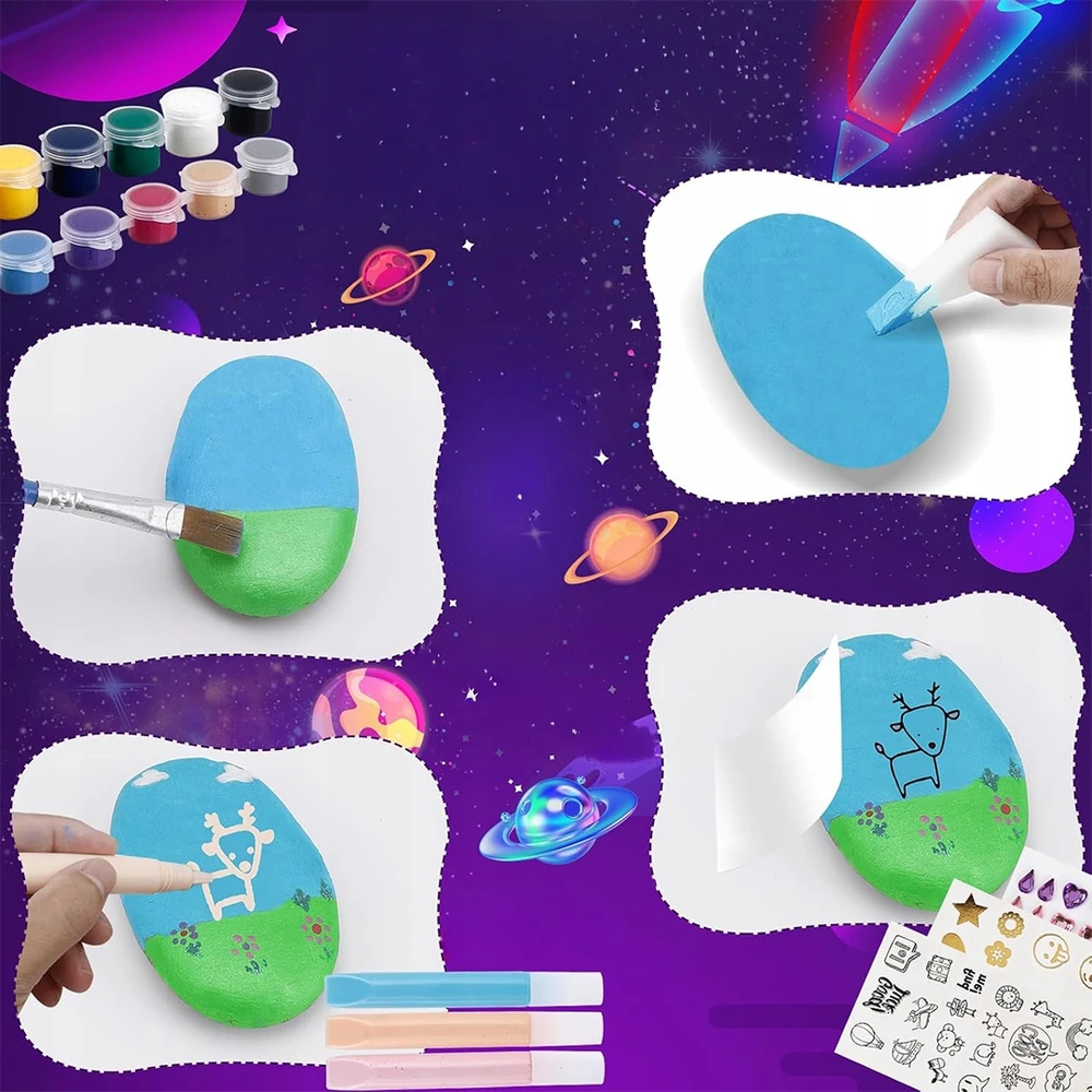 Bez Marki KŪRYBINIS AKMENŲ DAŽYMO RINKINYS TAMSIOJI 3D EFEKTO DOVANA ŠVYTYS