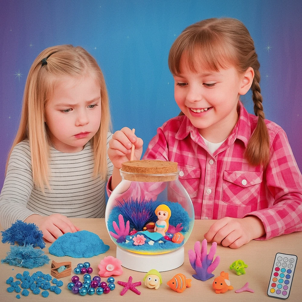 Bez Marki Kūrybinis Mermaid rinkinys mergaitėms Kinetic Sand Night Light, pasidaryk pats