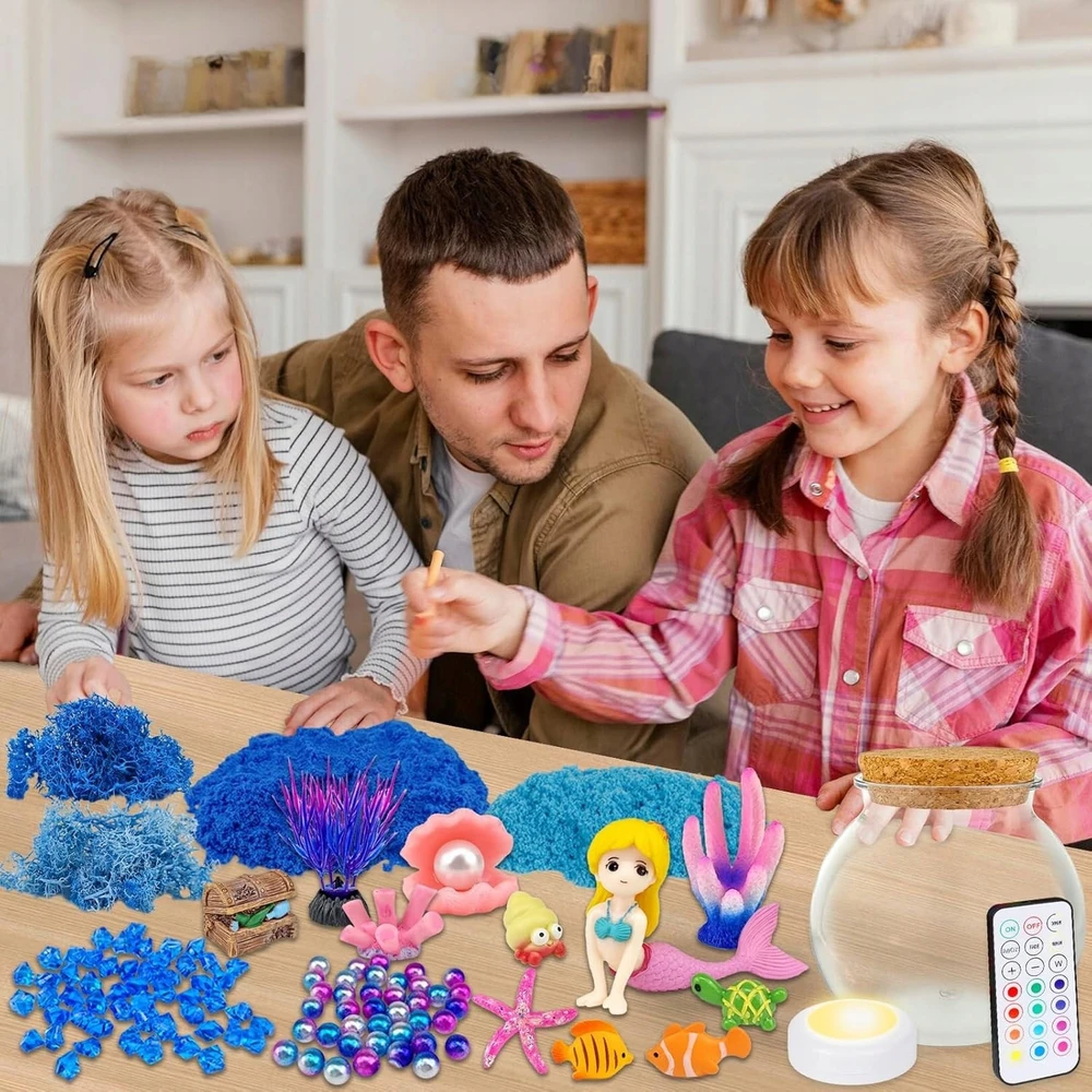 Bez Marki Kūrybinis Mermaid rinkinys mergaitėms Kinetic Sand Night Light, pasidaryk pats