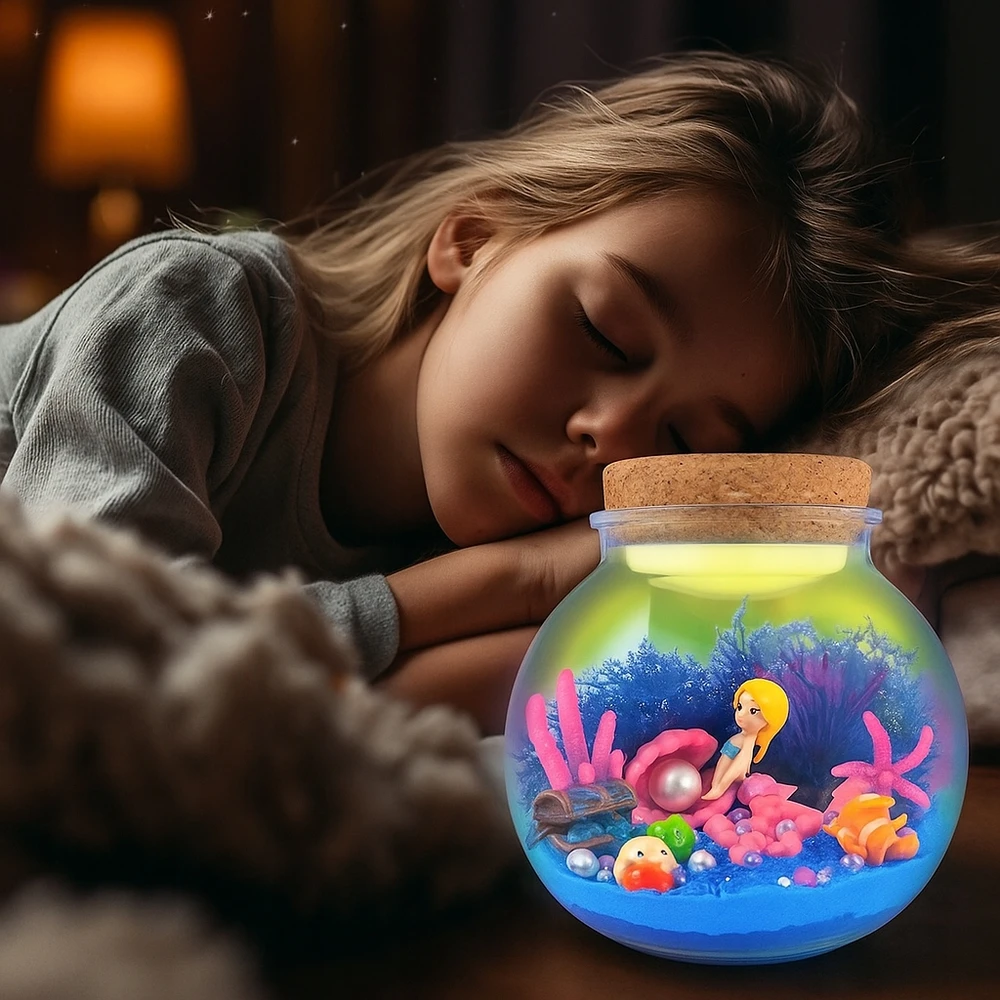 Bez Marki Kūrybinis Mermaid rinkinys mergaitėms Kinetic Sand Night Light, pasidaryk pats