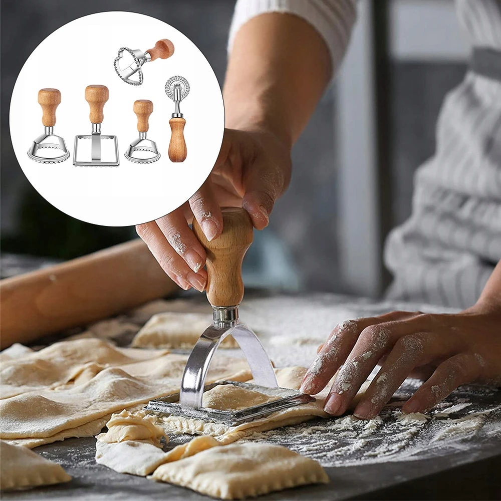Bez Marki Kvadratinis apvalus makaronų peilis Ravioli Gaminkite raviolius namuose Ravioliai su tešla
