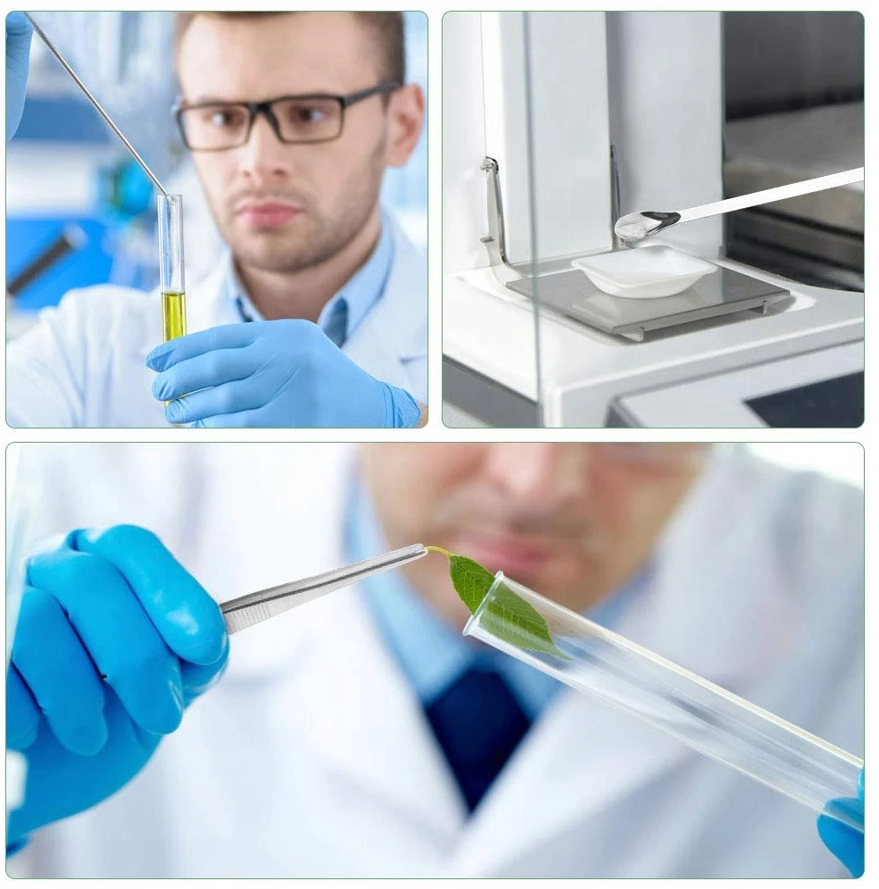Bez Marki LABORATORINĖS MENTELĖS 18 Vnt. NERŪDIJANČIO PLIENO MIKRO Šaukštelių rinkinys
