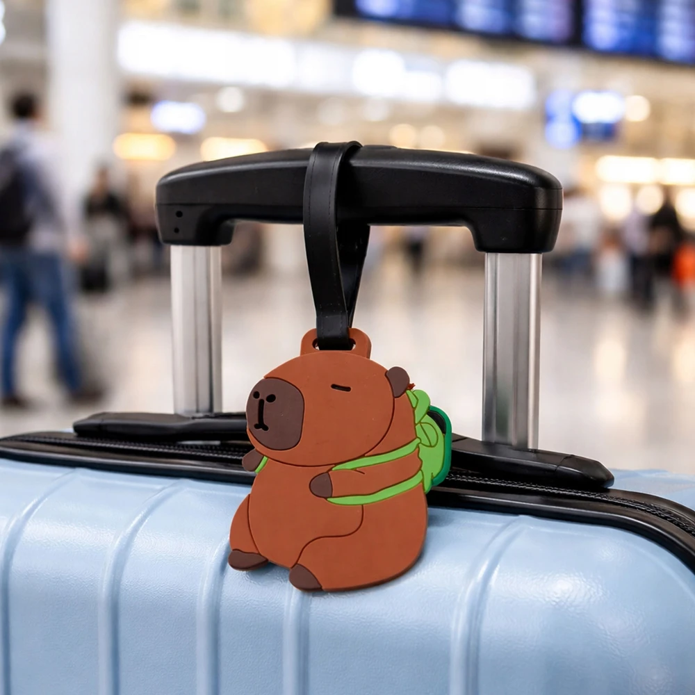 Kelioninis Bez Marki Lagaminas Bagažo etiketė Kelionės ID Capybara Brown