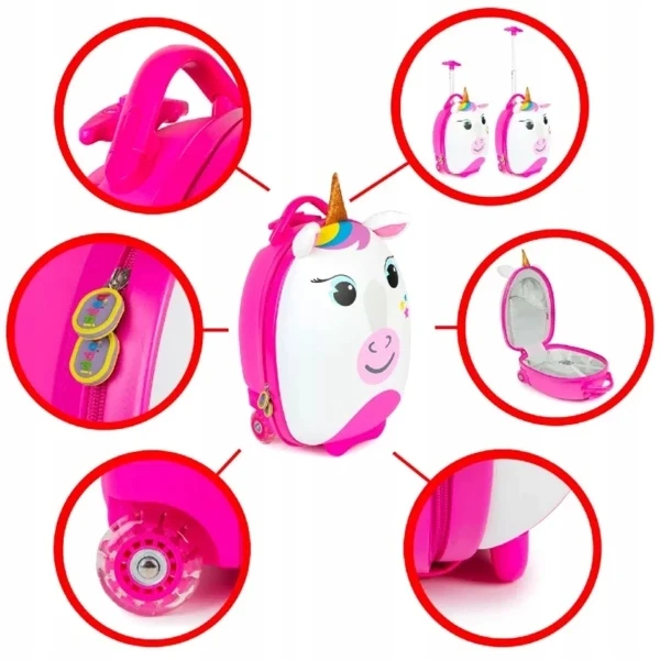 Bez Marki Lagaminas vaikams Boppi Tiny Trekker Unicorn, baltas/rožinis