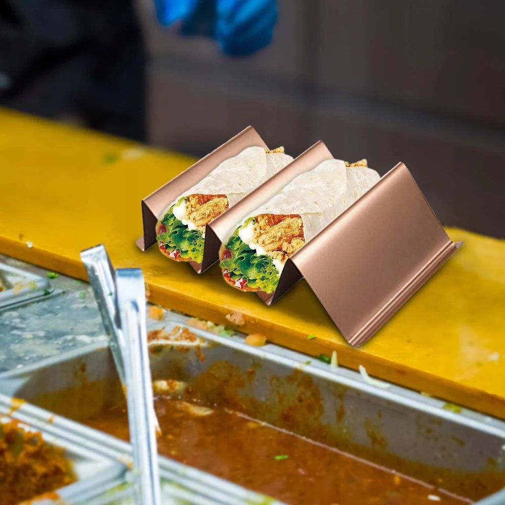 Bez Marki Laikiklis na taco, meksykańska restauracja, stojak na taco, stojak na naleśniki, jedzenie rožinė złoto