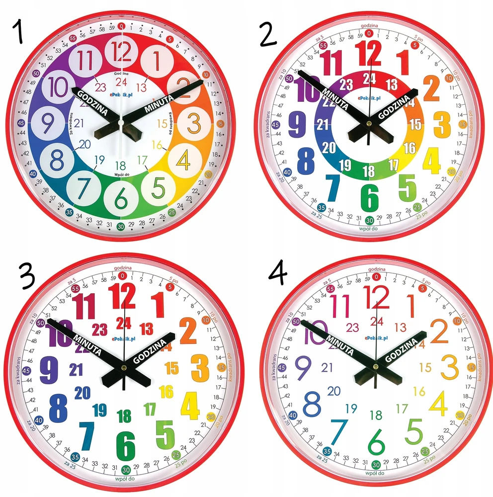 Bez Marki Laikrodis edukacyjny vaikams do nauki godzin Nauczyciel czasu 28 cm G12